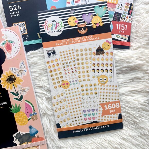 NWT Happy Planner (5) Sticker Books Bundle Seasonal Holiday Tile Emojis Budget - Picture 4 of 11